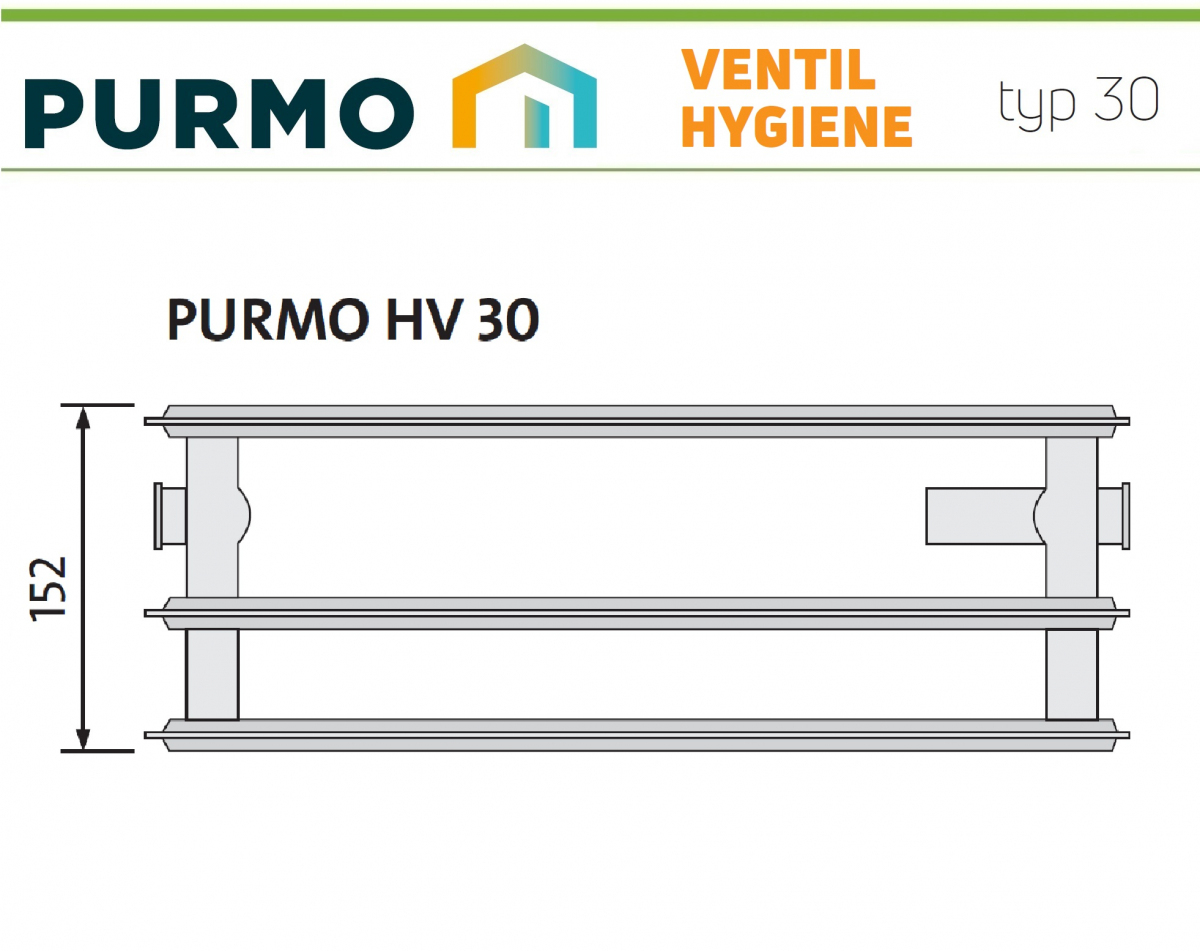 GRZEJNIK PURMO HIGIENICZNY HV30 450x1400 V 30 Dolny