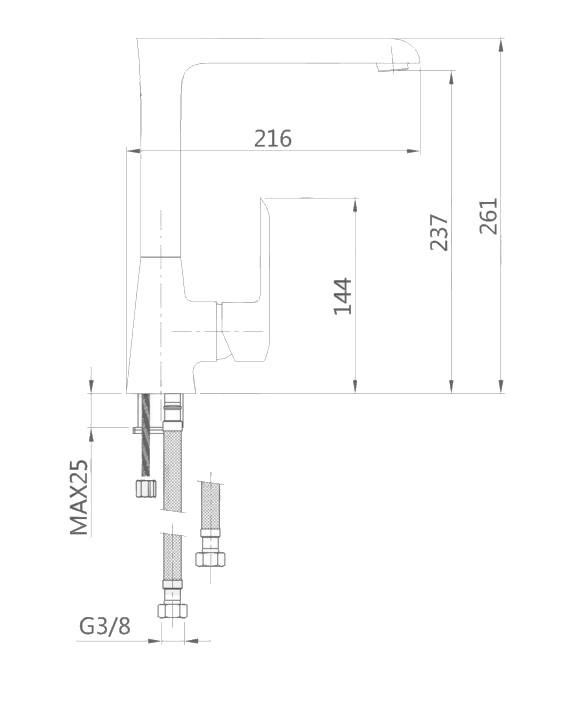 Bateria zlewozmywakowa INVENA SIROS CZARNA 48h