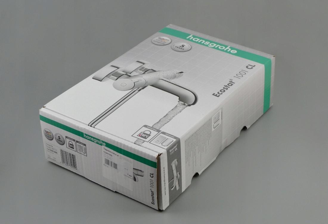 Bateria wannowo-prysznicowa dwuuchwytowa ścienna Hansgrohe Ecostat srebrny