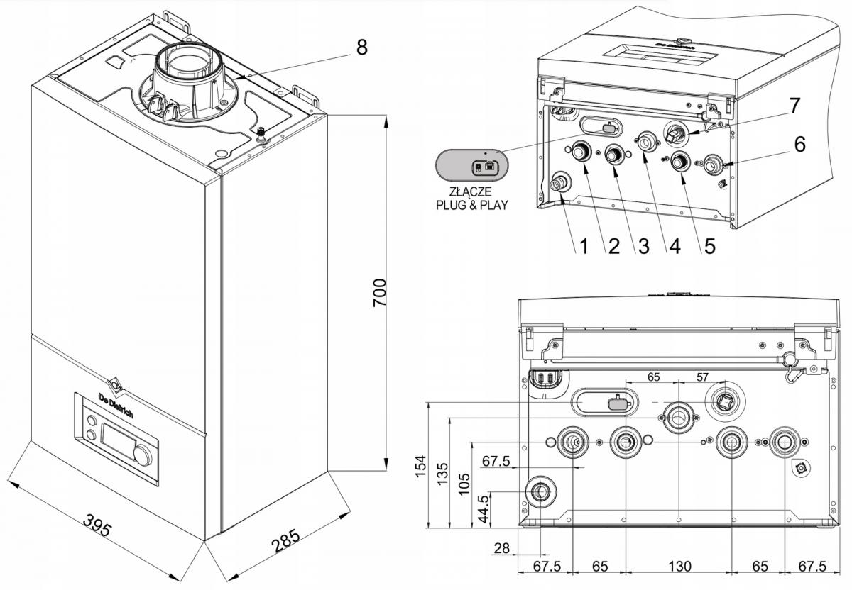 Kocioł gazowy kondensacyjny MCR4 32/35 MI dwufunkcyjny