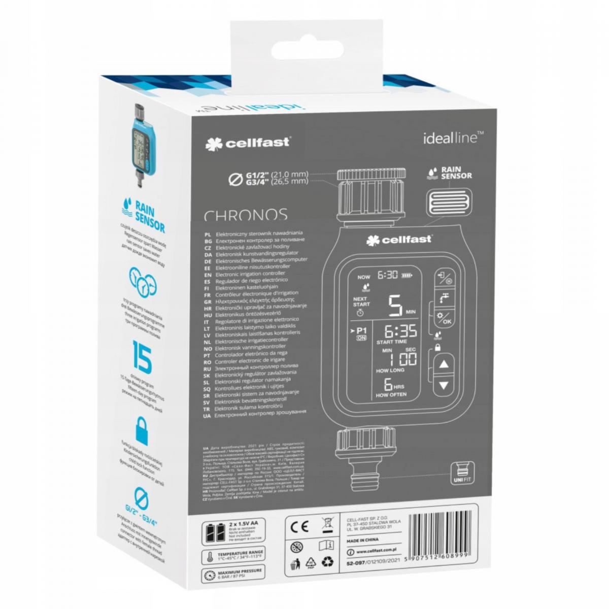 CELLFAST Elektroniczny sterownik nawadniania Chronos IDEAL