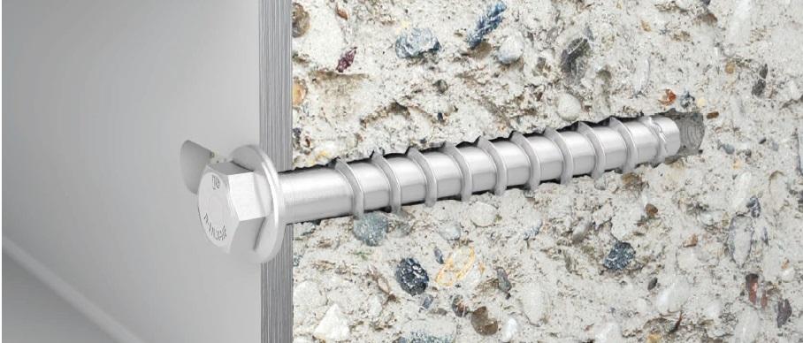 Wkręt do betonu hartowany indukcyjnie, M10 12,4x80 mm, łeb heksagonalny z k