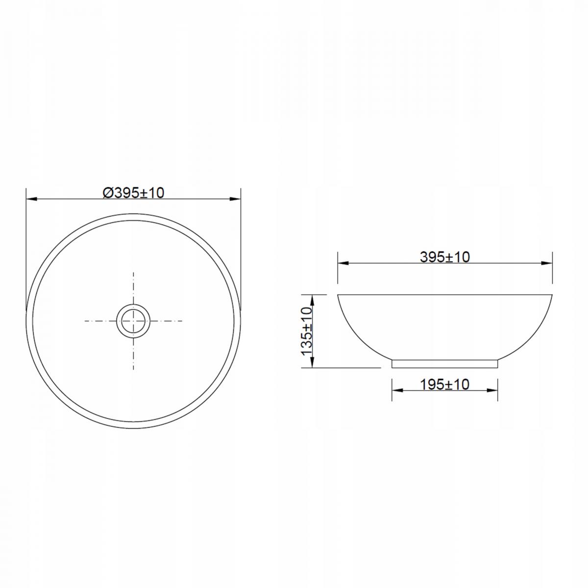 INVENA UMYWALKA NABLATOWA TINOS 39,5 CM, BIAŁY