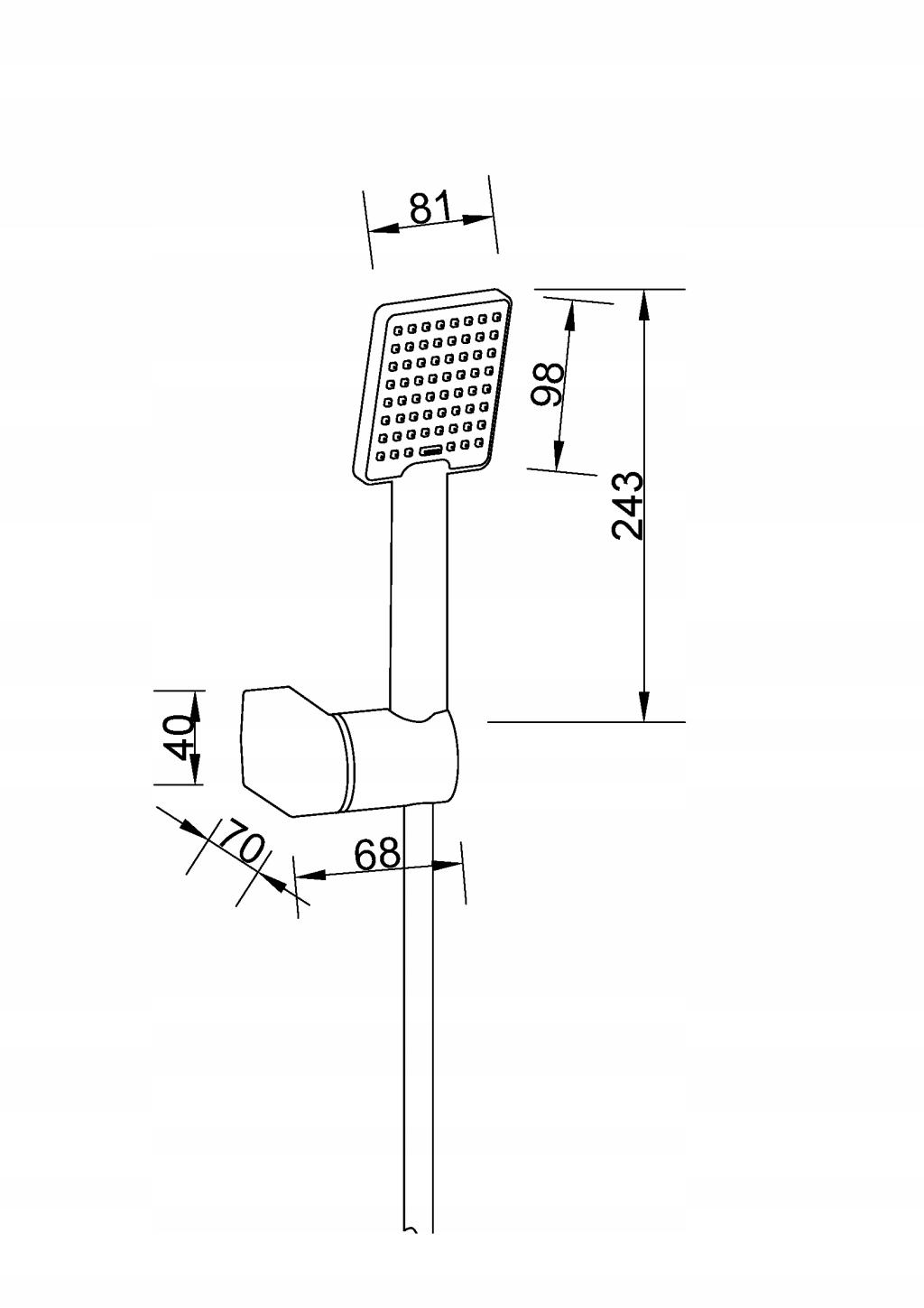 INVENA ZESTAW NATRYSKOWY 1-PUNKTOWY PATRAS BLACK 1F