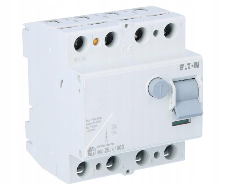 EATON Wyłącznik różnicowoprądowy 6kA typ AC HNC-25/4/003