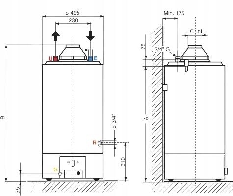 Podgrzewacz gazowy pojemnościowy 120l ARISTON SGA X 120 EE