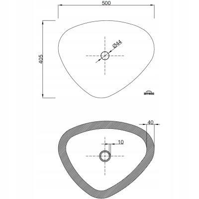 INVENA UMYWALKA NABLATOWA TRIGONO INVENA TREND 50 CM, TRÓJKĄTNA
