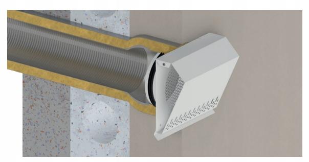 AWENTA Czerpnia ścienna metalowa fi160, biały