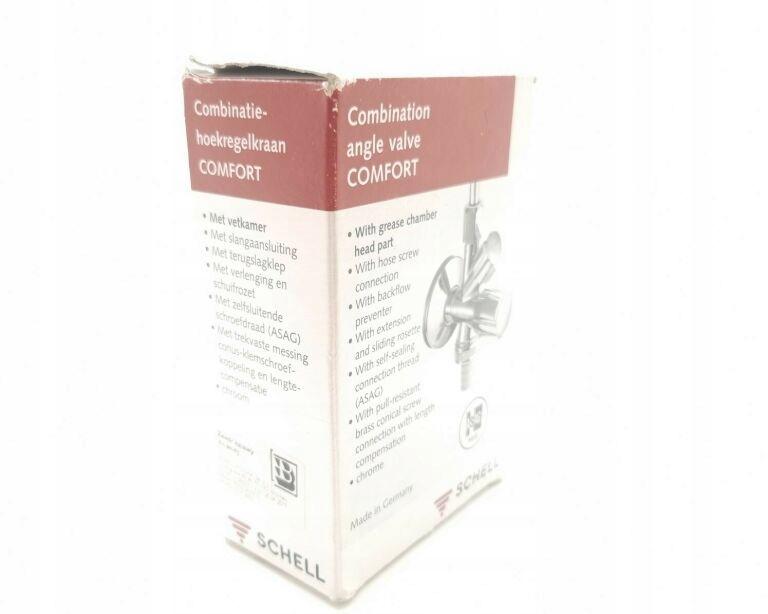 SCHELL Zawór kombinowany kątowy Comfort 1/2 chrom z BSZ,ASAG