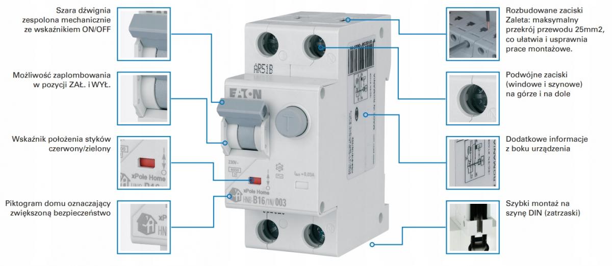EATON Wyłącznik nadprądowy 6kA HN-B63/1
