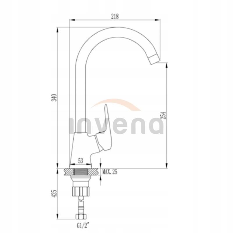 Bateria zlewozmywakowa INVENA CORSO INOX 48h