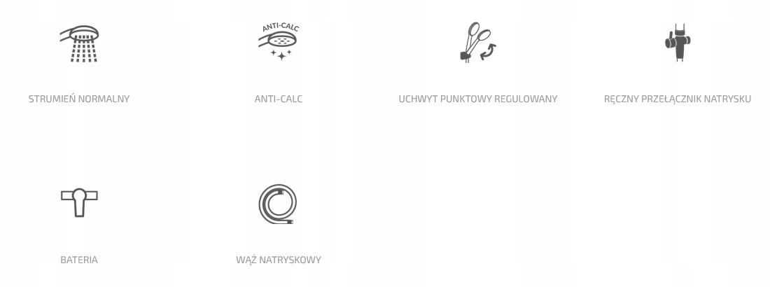 INVENA DESZCZOWNIA Z BATERIĄ WANN-NATR GLAMOUR INVENA TREND CHROM