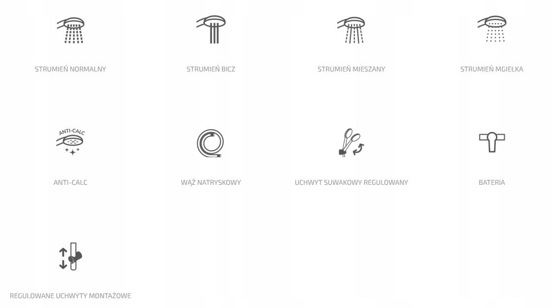 INVENA DESZCZOWNIA Z BATERIĄ WANNOWĄ DOKOS CHROM