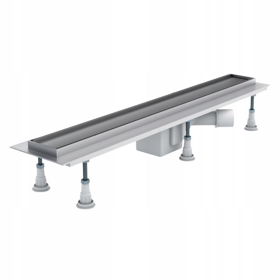 Odpływ liniowy STANDARD - SET z rusztem do zabudowy płytkami 100x8x9,5. ZES