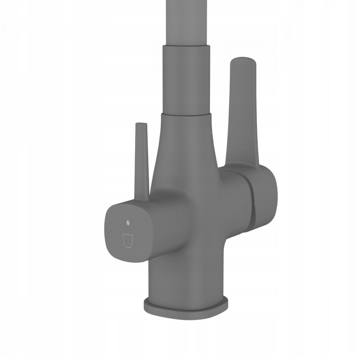 INVENA BATERIA ZLEWOZMYWAKOWA Z FILTREM GLAMOUR INVENA TREND, SZARA