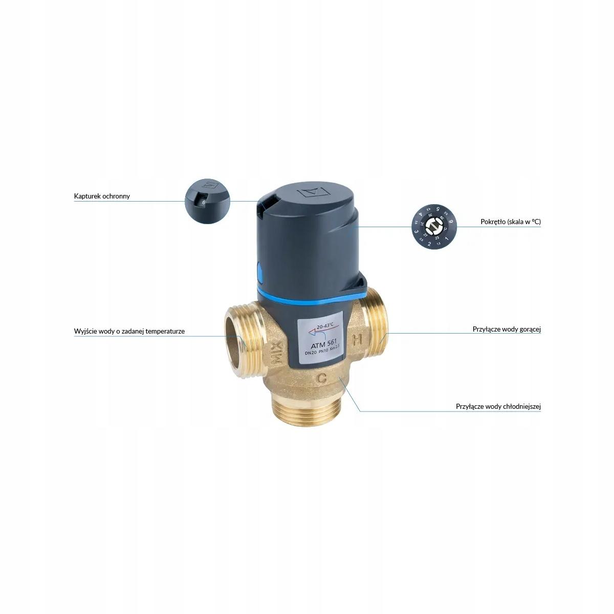 Termost. zawór mieszający Afriso ATM 561 G1'' 48h