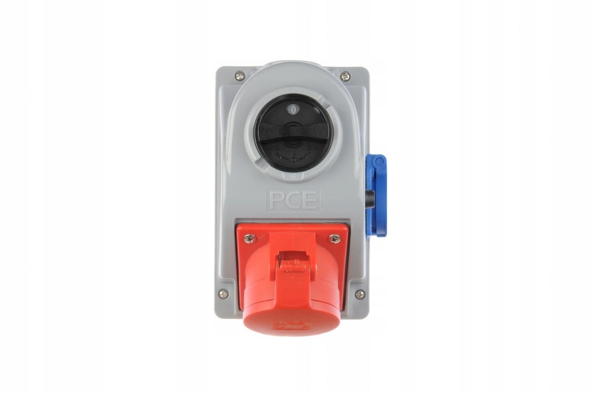 Gniazdo stałe z wyłącznikiem typ Combo-Pol 32A 400V 3P+Z+N, gniazdo 230V,
