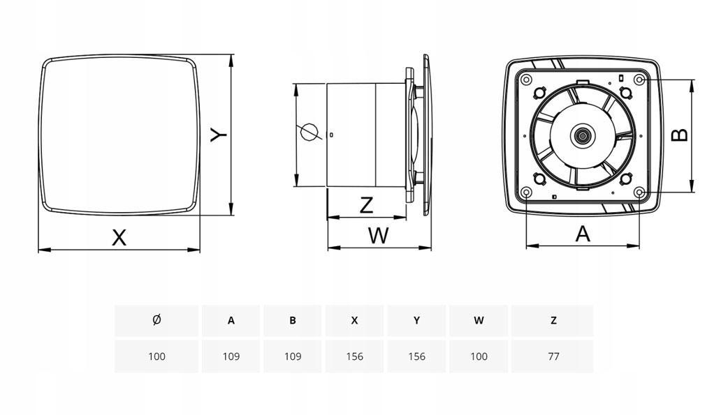 AWENTA Wentylator wyciag.NEA WNI100 - KOSTKA