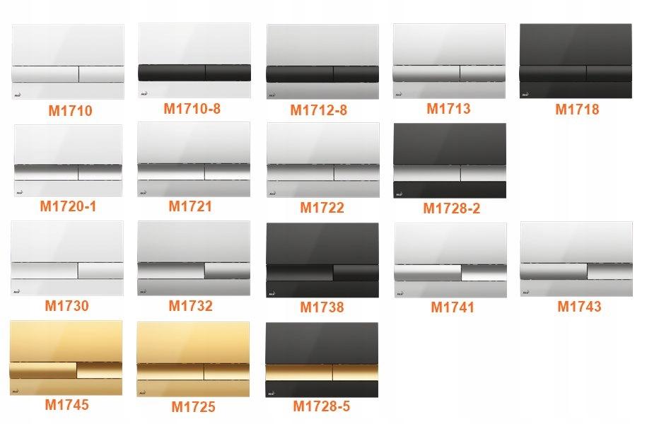 Przycisk sterujący ALCADRAIN THIN do systemów podtynk czarny mat/złoty okrą