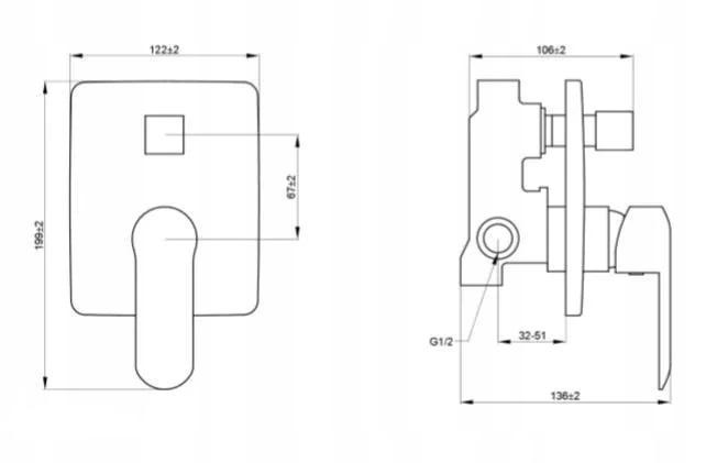 INVENA ZEST PODTYN Z BAT PODTYNK 2F SIROS, KWADR, CZARNY, NR 10