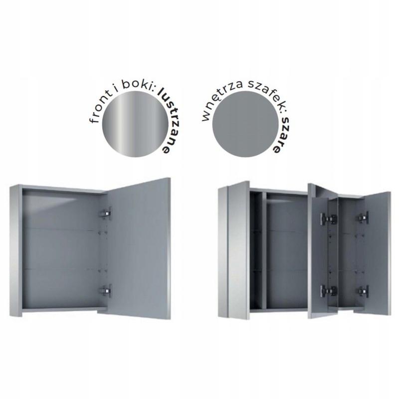 Szafka z lustrem 806 x 129 x 618 mm ROCA Basic 80 3D