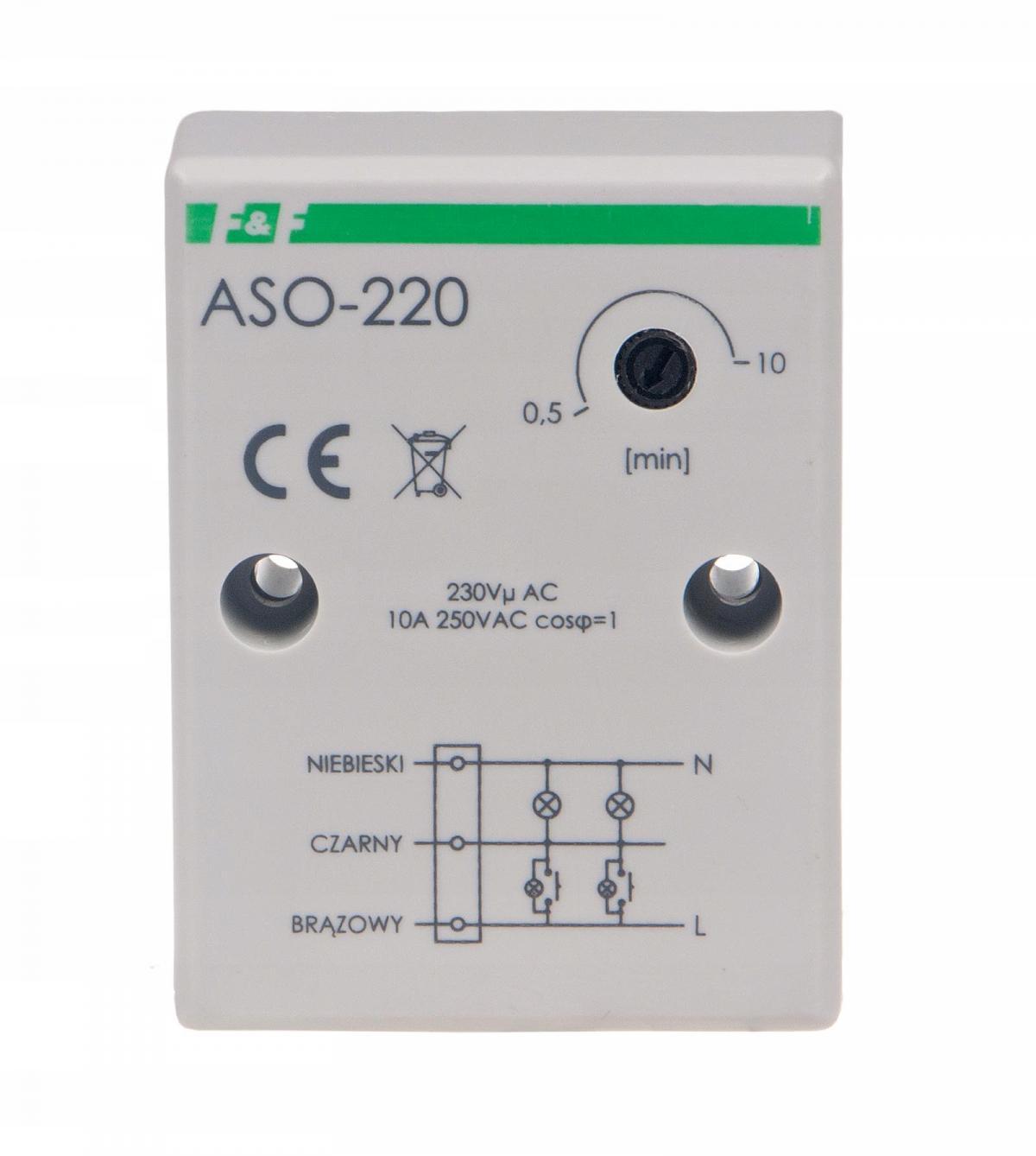 Automat schodowy ASO-220 Un=230V, I=10A, obudowa hermetyczna, przewód przył