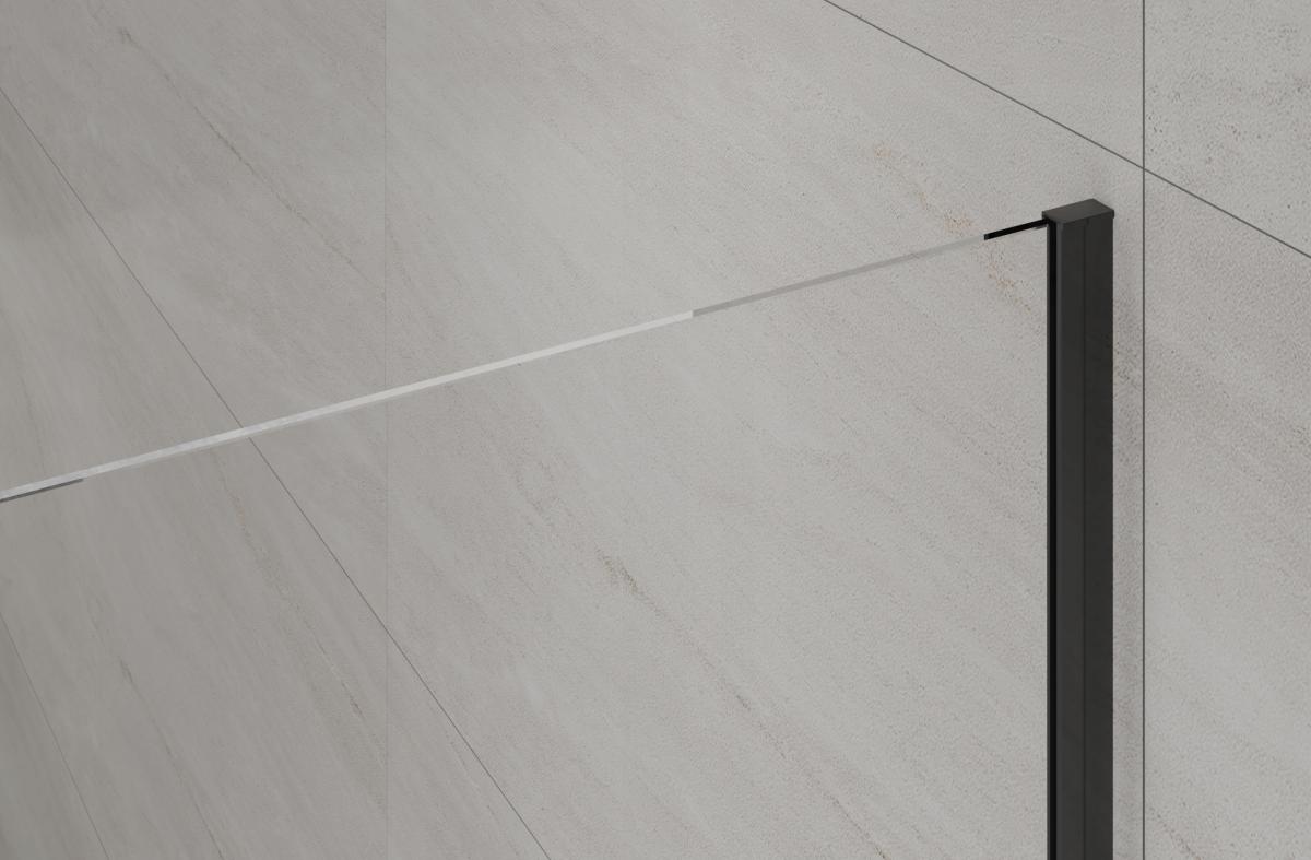 INVENA KABINA WALK-IN II 110X200CM TRANSP 8MM SHINY-GLASS CZARNY