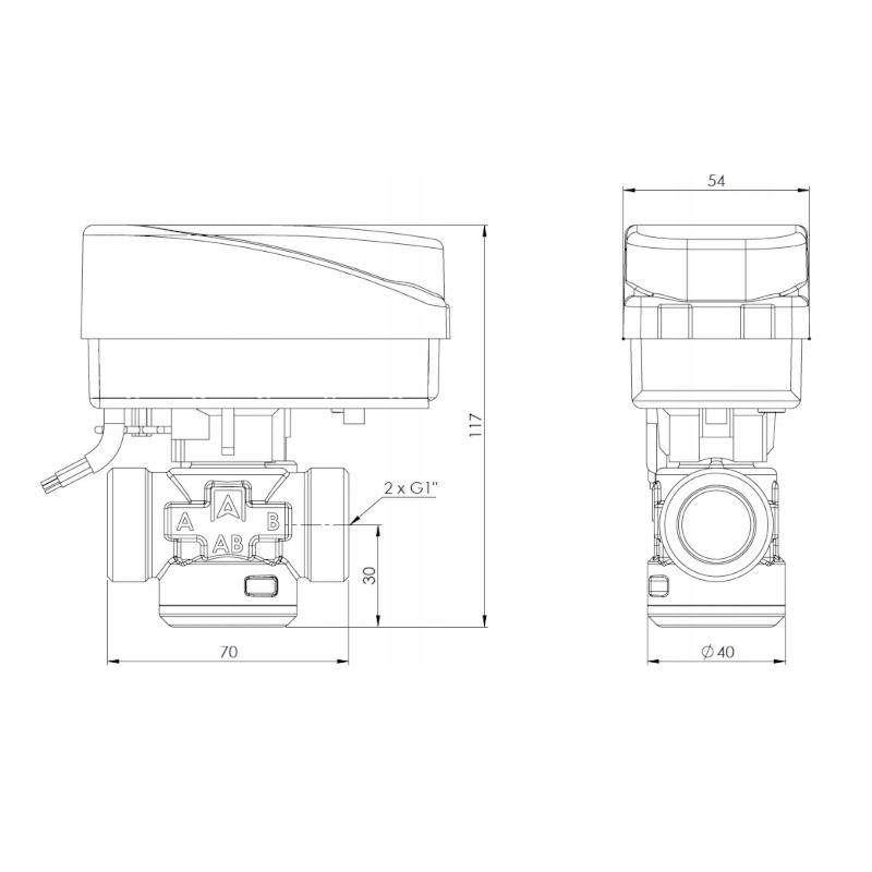 Zawór strefowy AFRISO 2-drogowy AZV 453 DN20 1645300 Gz1 48h