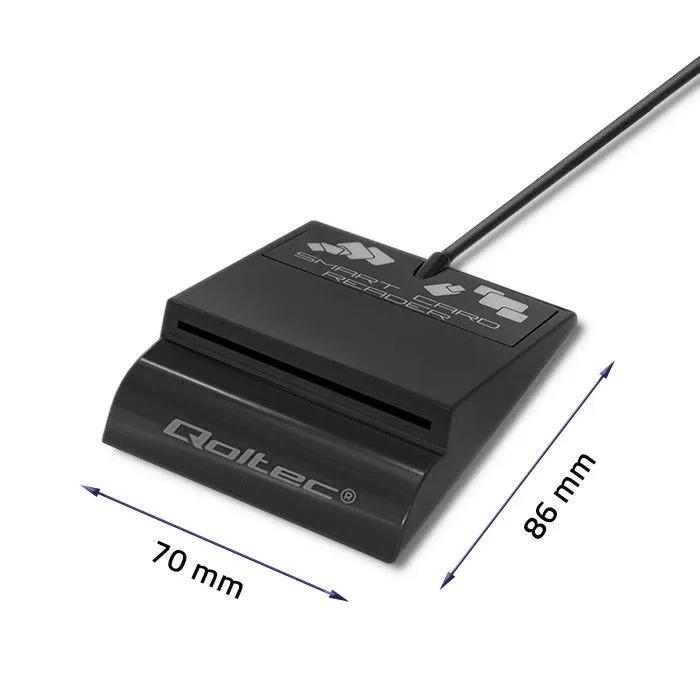 QOLTEC Inteligentny czytnik chipowych kart ID SCR-0636, USB typu C, 50636