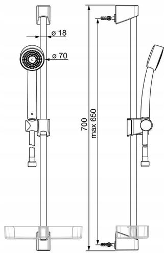Oras APOLLO zestaw natryskowy kolor chrom 48h