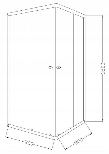 INVENA KABINA NATRYSK. KWADRAT.PARLA 90X90 PROF.CHROM SZKŁO MROŻONE