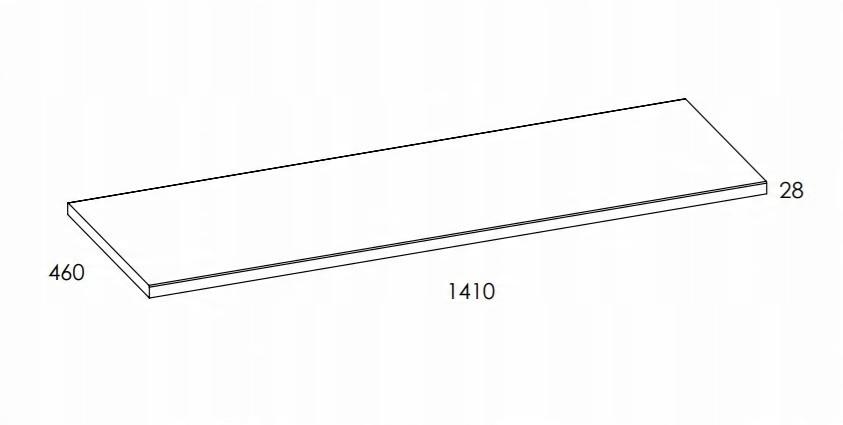 Blat pełny 140x46x2,8cm Dąb Classic ELITA