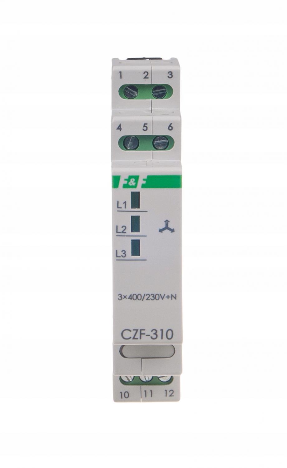F&F Czujnik zaniku i fazy CZF-310 styki: 1P , I=10A, 1 moduł