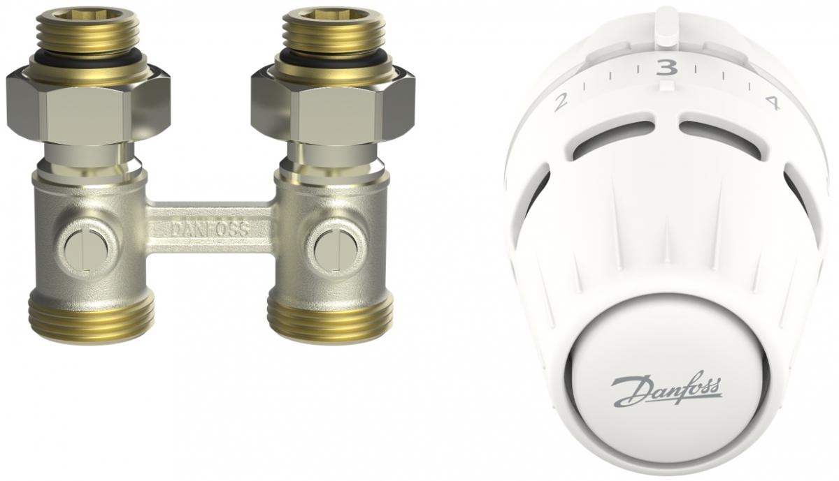 Zestaw termostatyczny Danfoss z głowicą Regus M30x1.5 + RLV-KB 1/2 prosty