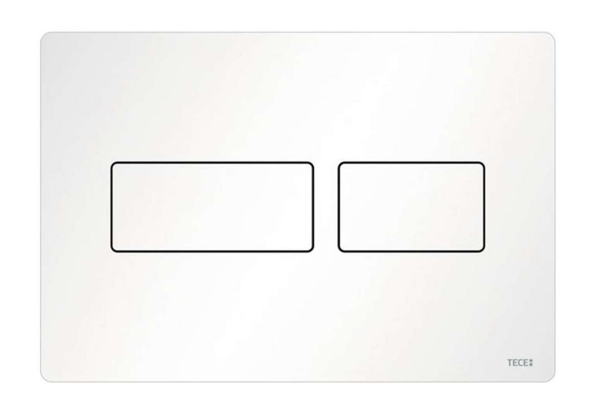 Przycisk spłukujący TECE solid podwójny do WC biały mat 220x150x6 mm
