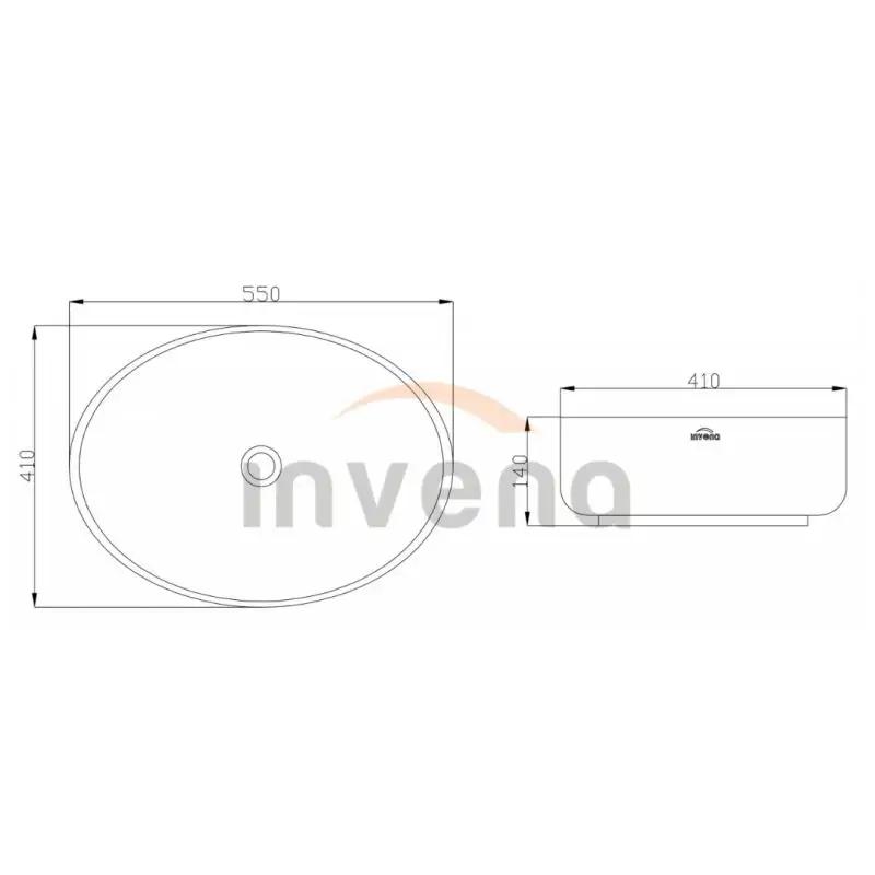 INVENA UMYWALKA NABLATOWA ASTRI INVENA TREND 55 CM, OWALNA