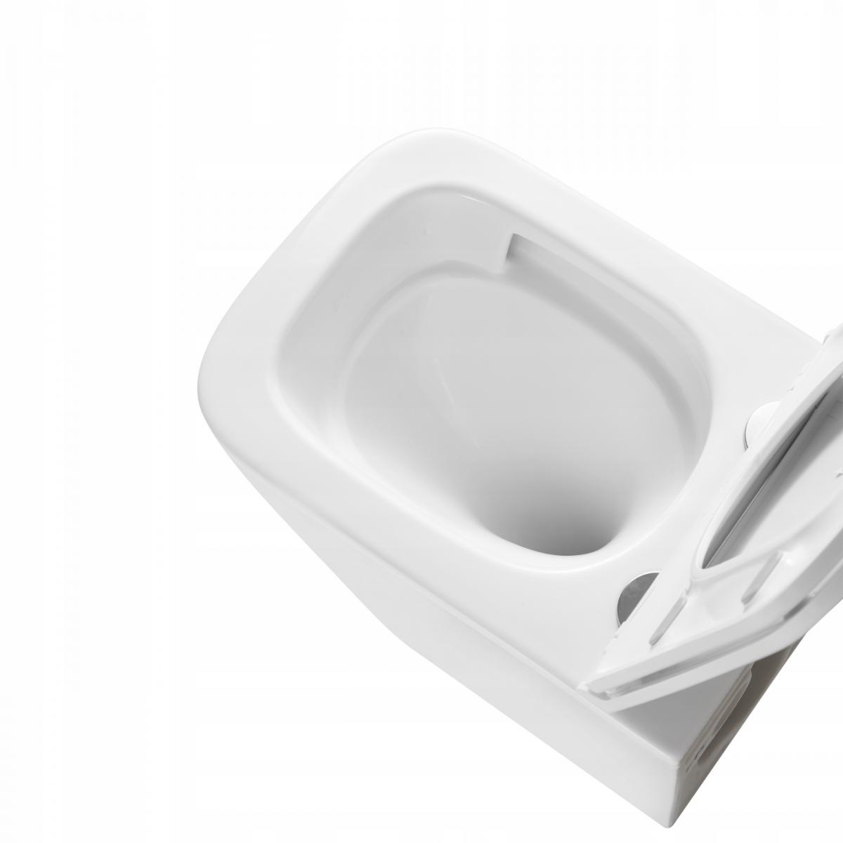 INVENA MISKA WC PODWIESZANA, QFS, MALAGA KWADRATOWA, Z DESKĄ WOLNOOPADAJĄCĄ