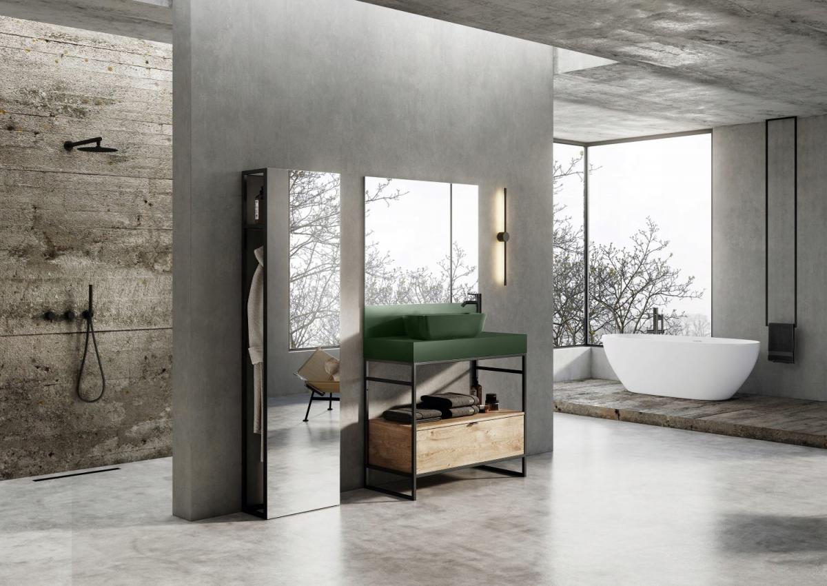 Szafka do stelaża 757 x 455 x 275 mm dąb canela z 1 szufladą ROCA Indus 80