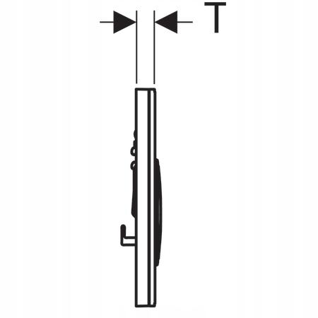 Przycisk uruch GEBERIT Sigma50 okrągły przedni szklany złoty/czerwony