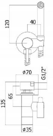 Bateria bidetowa podtynk ARMATURA KRAKÓW MOZA 1-otw. mosiężna czarna