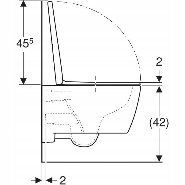 Zestaw wiszącej miski WC iCon, lejowa, B35.5 cm, H37.5 cm, T53 cm, ukryte m
