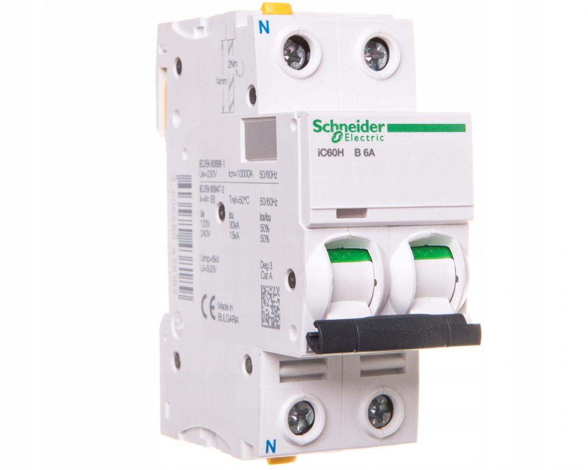 SCHNEIDER ELECTRIC Wyłącznik nadprądowy iC60H-B6-1N B 6A 1N-biegunowy