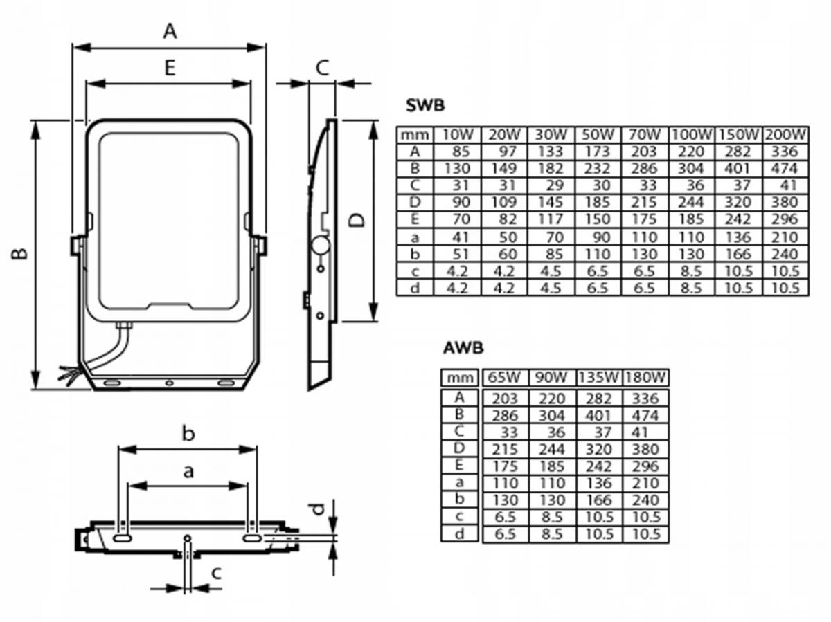 PHILIPS Naświetlacz BVP167 LED60/830_40_65DOB 50W SWB MDU