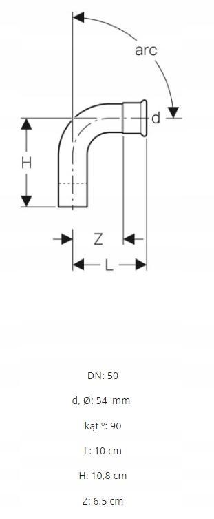 GEBERIT Kolano Geberit Mapress Edelstahl jednokielichowe 90° d54