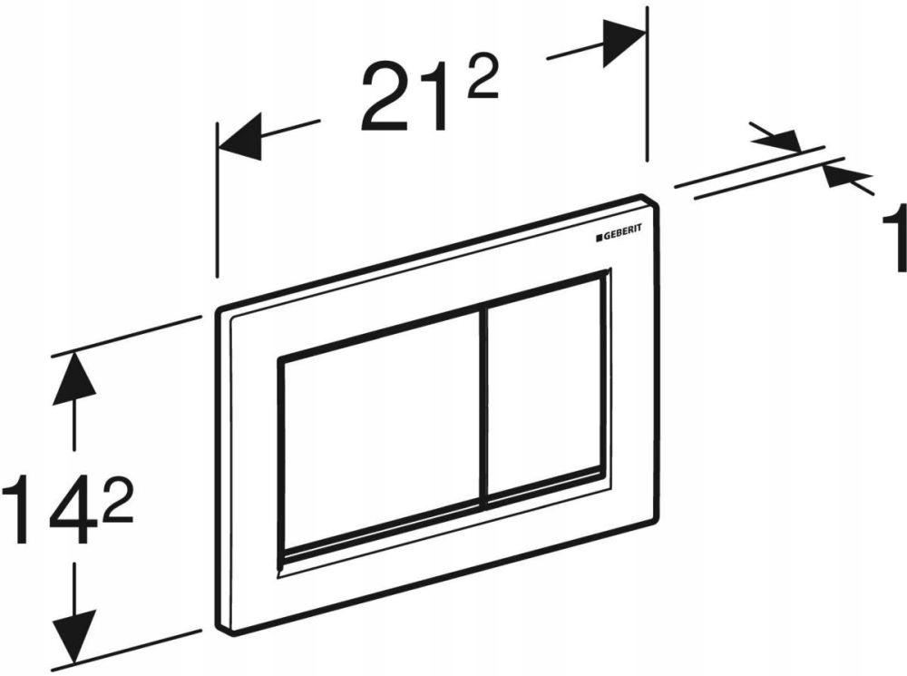 Przycisk spłukujący Omega30, przedni / górny, czarny-czarny mat-czarny