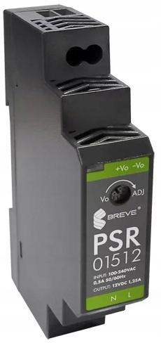 Zasilacz impulsowy PSR 01512 230/ 12VDC 1,25A 15W na szynę DIN, Uzas: 85-26