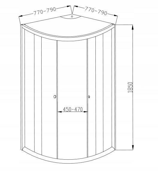 INVENA KABINA NATRYSK. PÓŁOKR.VITORIA 80X80 PROF.SATYNA SZKŁO MROŻONE