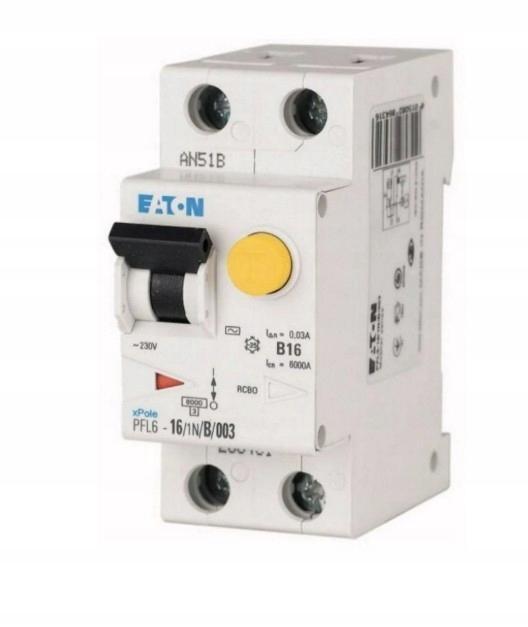 EATON Wyłącznik kombinowany 6kA PFL6-6/1N/C/3 typ AC
