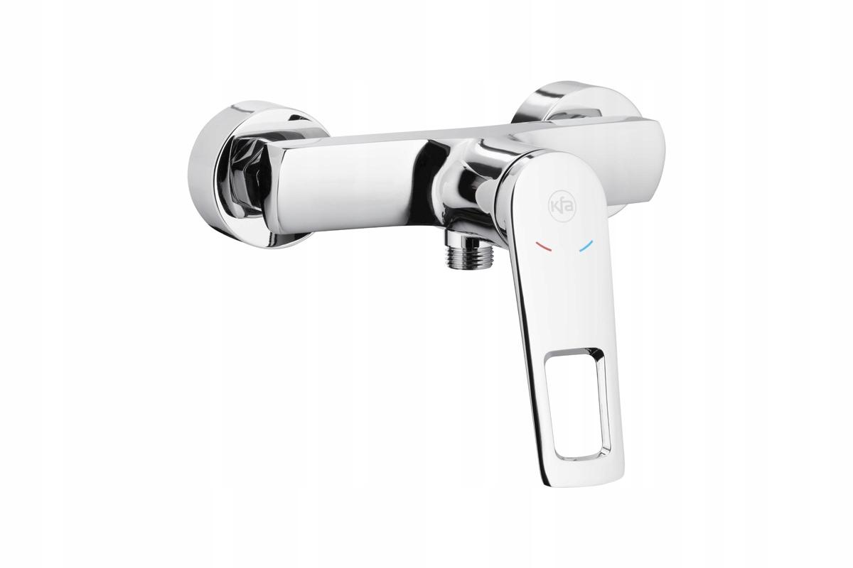 Bateria natryskowa ścienna ARMATURA KRAKÓW ANGELIT 2ot mosiężna biała-chrom