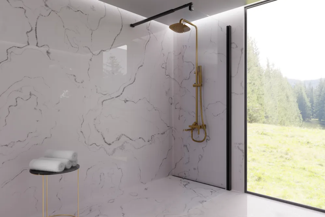 INVENA DESZCZOWNIA Z BATERIĄ WANN-NATR GLAMOUR INVENA TREND ZŁOTA